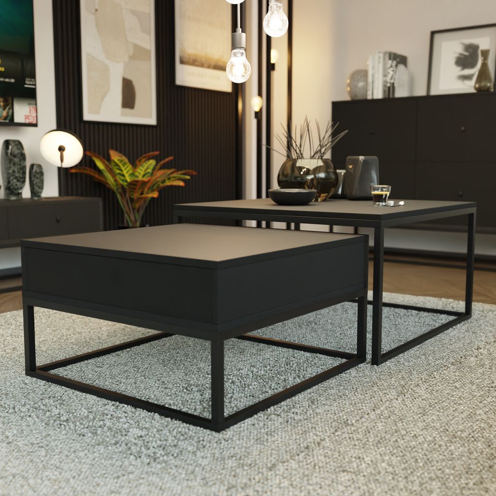Table basse ELEGANT 2-en-1 avec tiroir et espace de Image du produit 