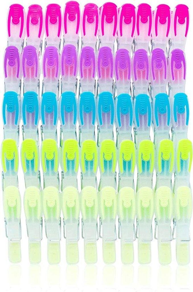Wäscheklemmen, Set 50, steifes Plastik, Softgrip, für Wäscheleine
