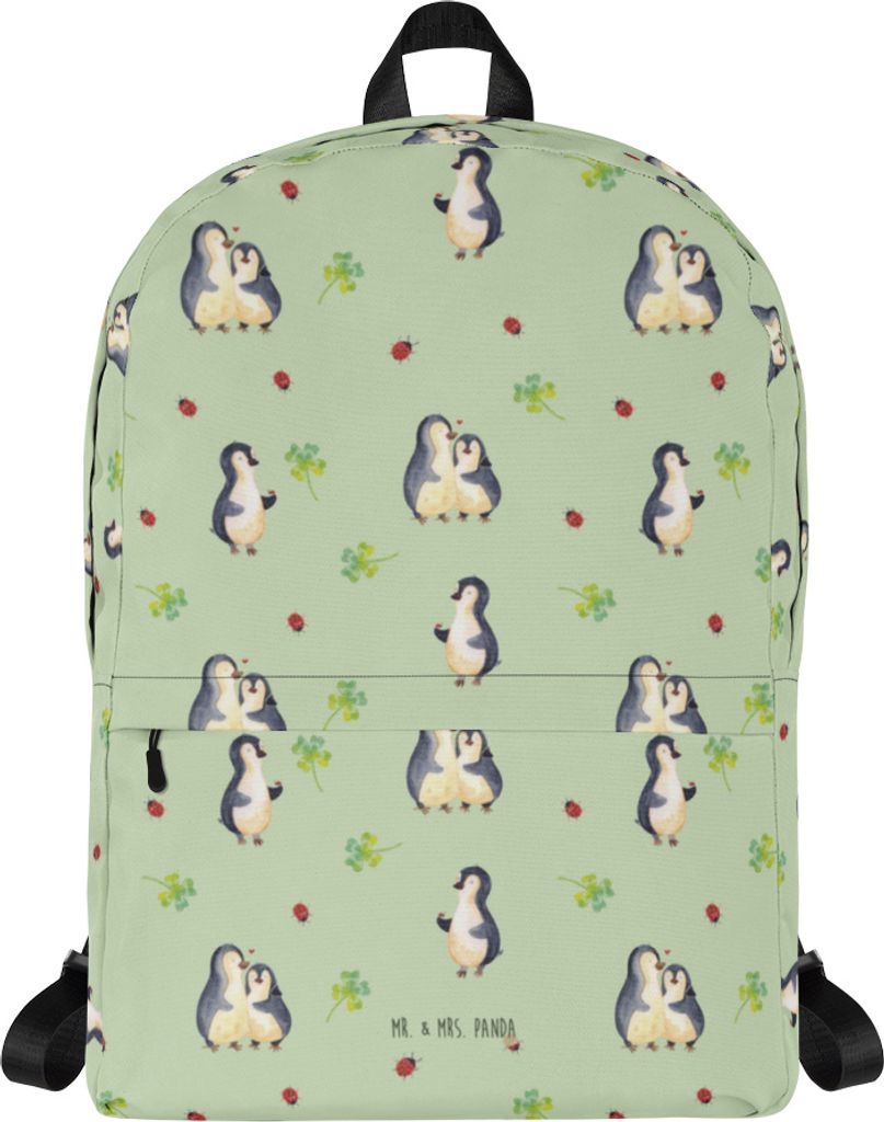 Mr. & Mrs. Panda Schulrucksack Pinguin Marienkäfer - Grün - Geschenk, Laptoprucksack, Business-Rucksack, Wunder, Rucksack, Aufmerksam, Damenrucks...