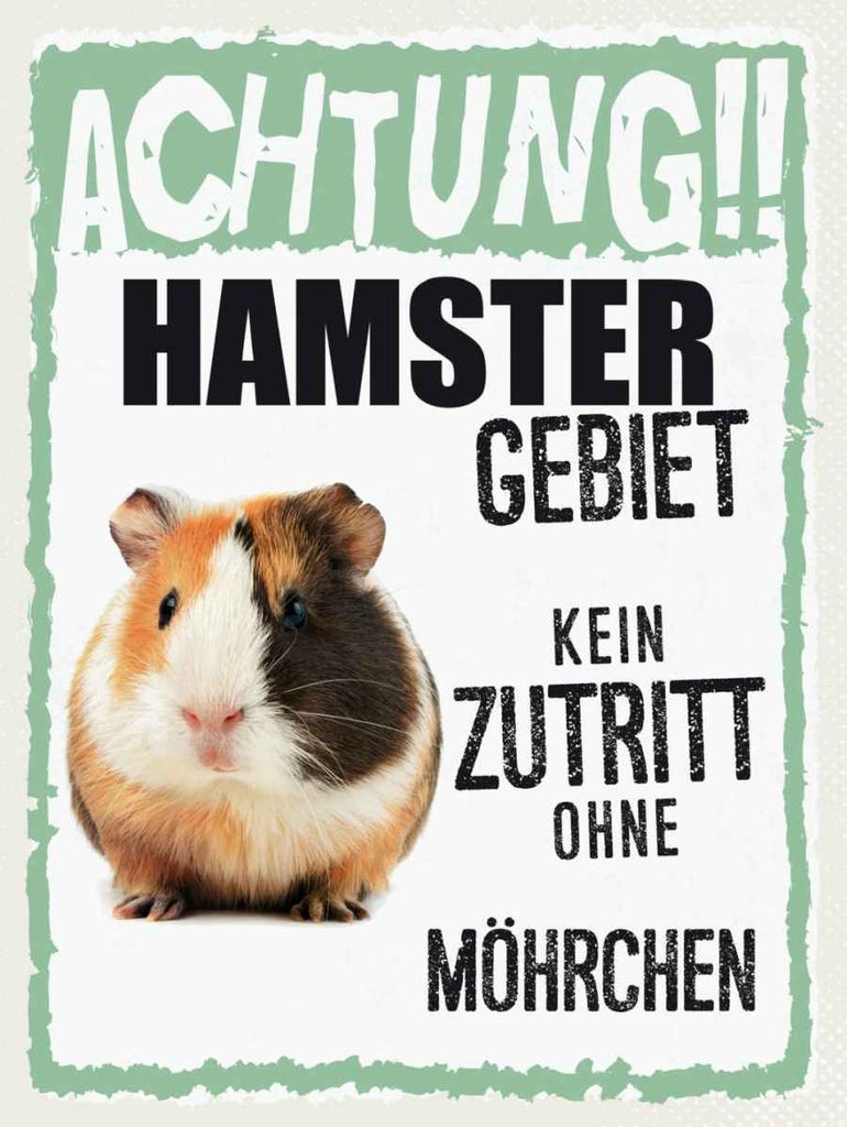 vianmo Holzschild 40x30 cm Tiere Achtung Hamster Gebiet Tier Haustier