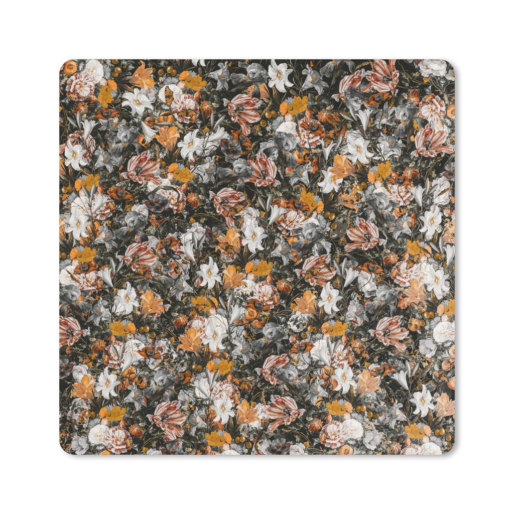 MuchoWow Mauspad Mousepad Blumen - Collage - Kunst 30x30 cm - Mousepads - Maus Mat - Pad - Mausunterlage - Gaming
