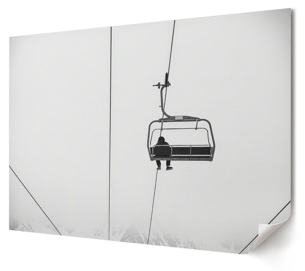 Winterzug - Kunstdruck A4 - Fotografie- Wandbild für Wohnzimmer Schlafzimmer & Flur, Modernes Poster Wanddeko, Ungerahmt