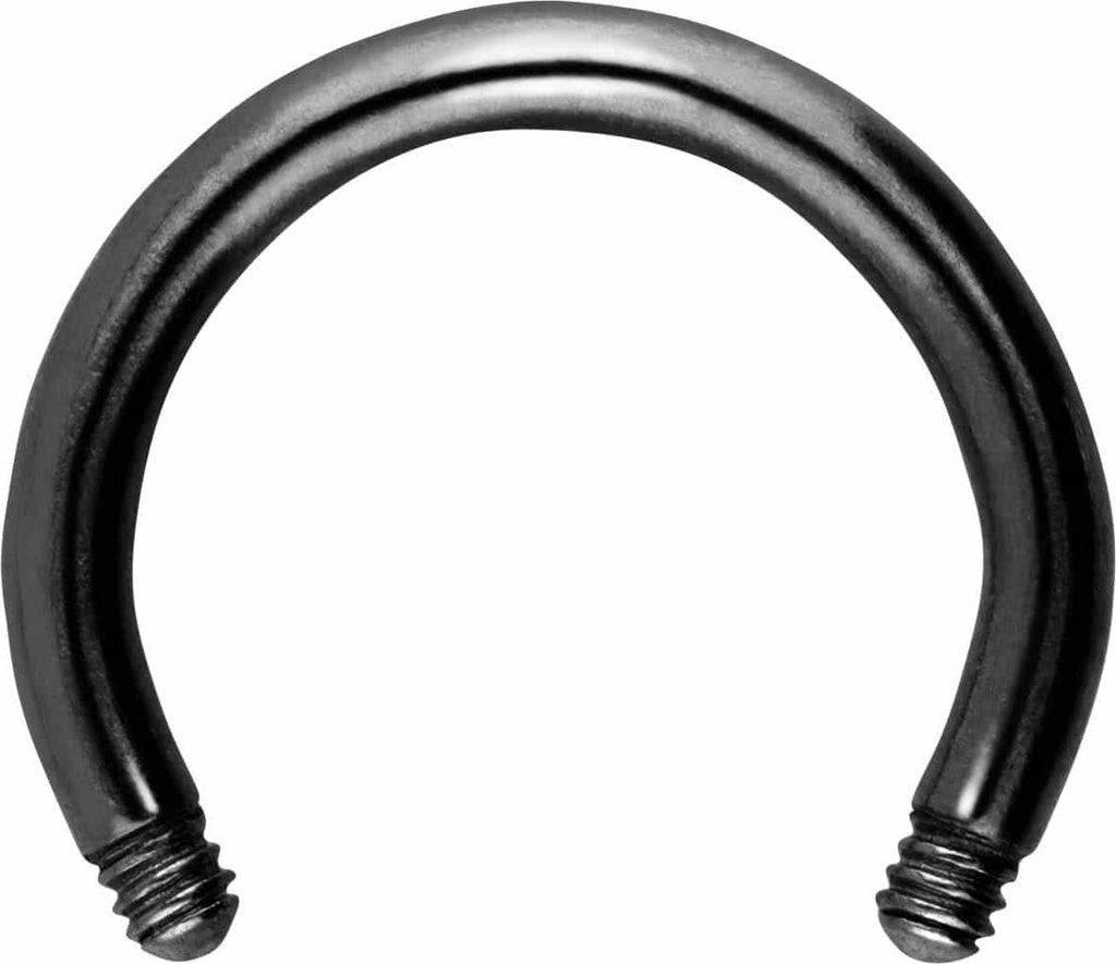 Ohrpiercing, Nasenpiercing, Septum Piercing Chirurgenstahl Hufeisenring ohne Kugeln Schwarz Innendurchmesser: 7mm + Stabstärke: 1,2mm