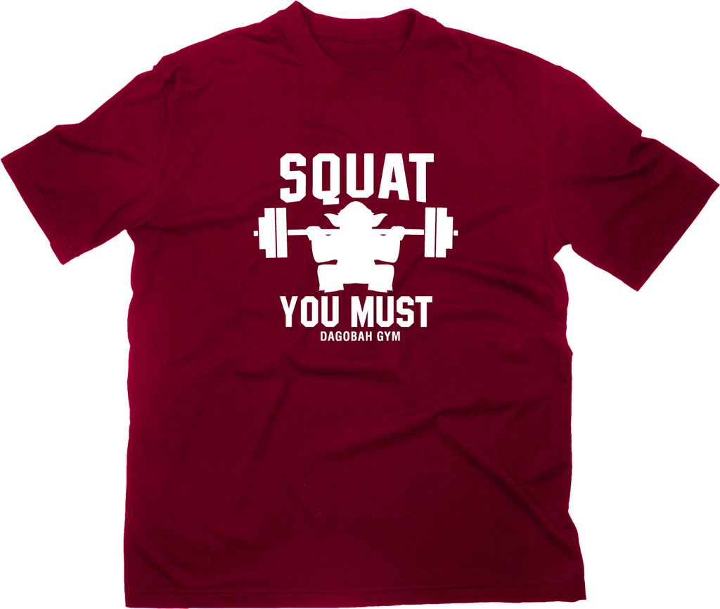 Styletex23 T-Shirt Squat You Must Dagobah Gym Fun, maroon, M