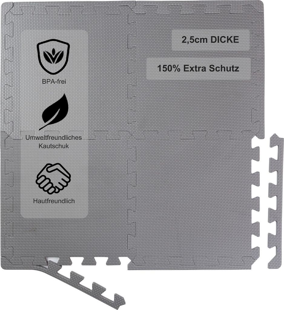 Body & Mind Premium Bodenschutzmatten Set Schwarz – 18 Body & Mind Premium Bodenschutzmatten Set Schwarz – 18