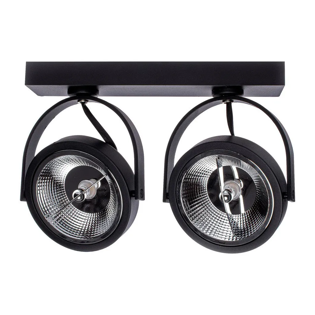 Spot sur rail LUGAR noir 2xAR111 Milagro en aluminium 14x28x12 cm
