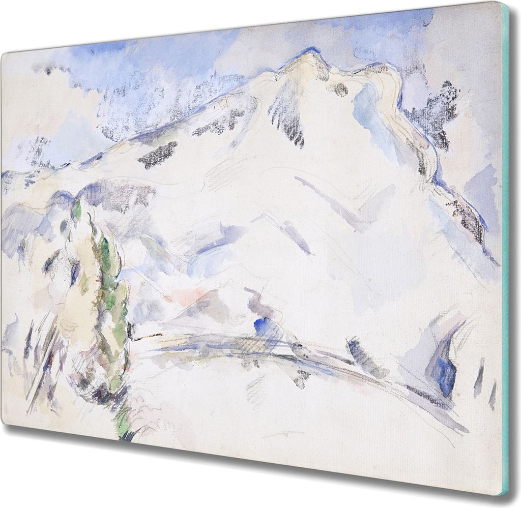 Coloray Hackbrett Küchenbrett Kochplattenabdeckung Schneidebrett Herdabdeckplatte 60x52 cm – Natur Berge