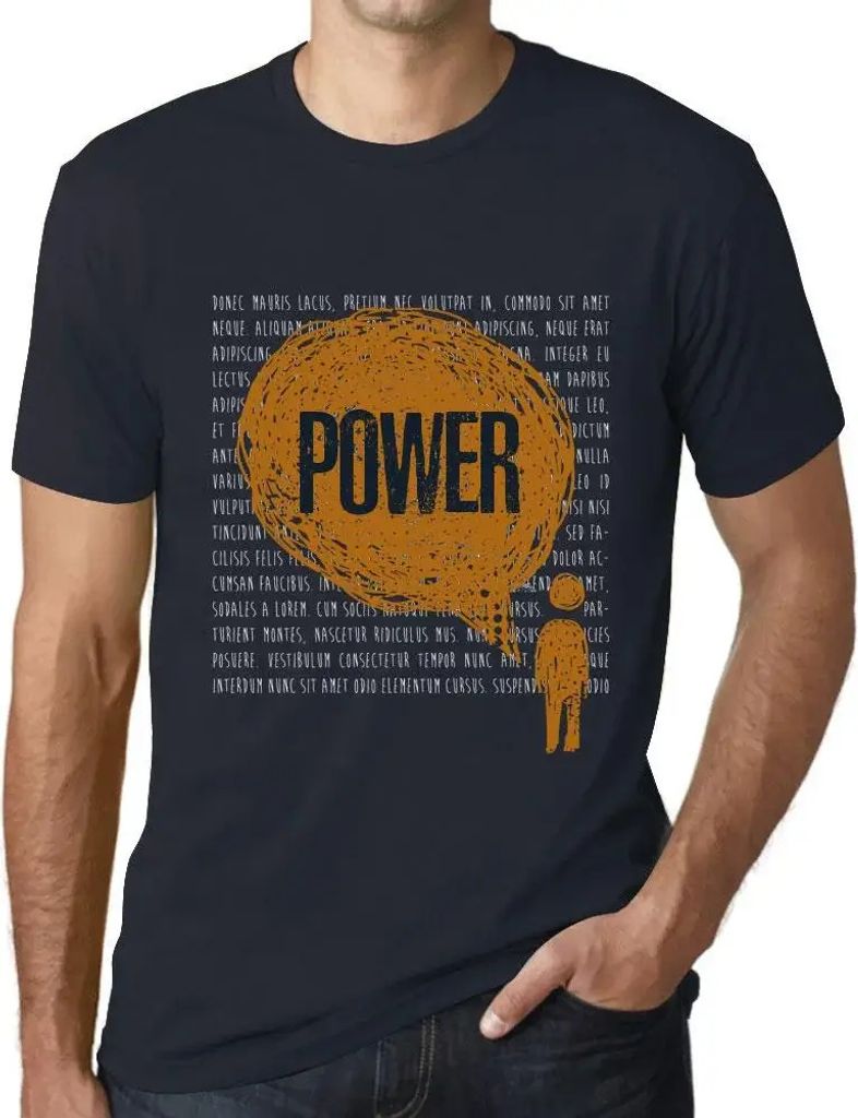 Herren Grafik T-Shirt Macht der Gedanken – Thoughts Power – Öko-Verantwortlich Vintage Jahrgang Kurzarm Lustige Druck Geburtstag Geschenk Mann