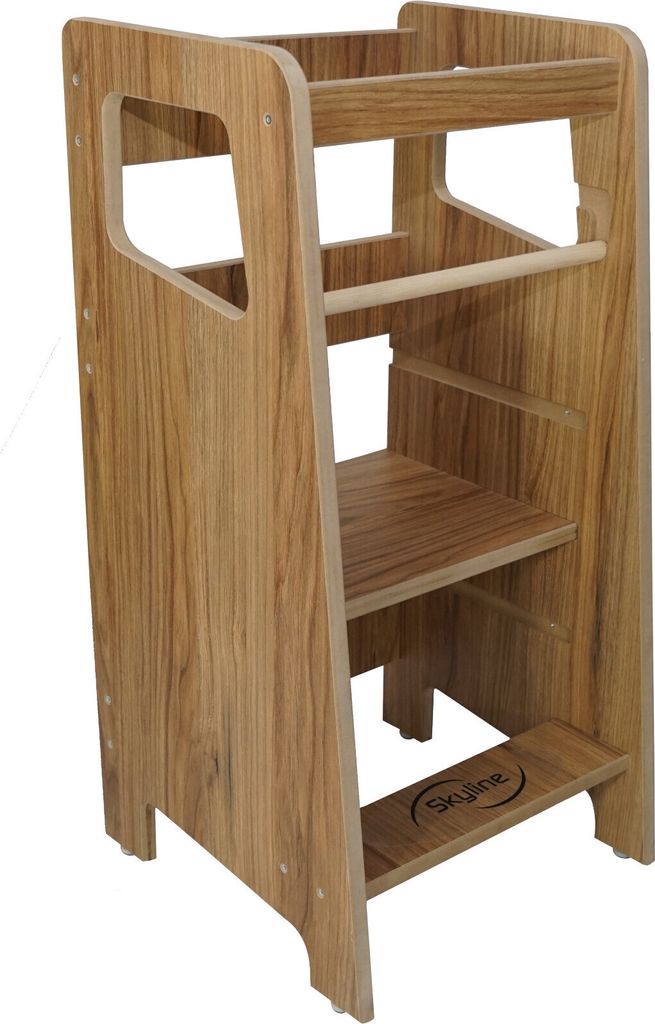 Skyline Steh und Lernturm Baby ab 1 Jahr Montessori Learning Tower Tritthocker Kinder Kitchen Helper Kinderhochstühle Faltbarer Neuheit