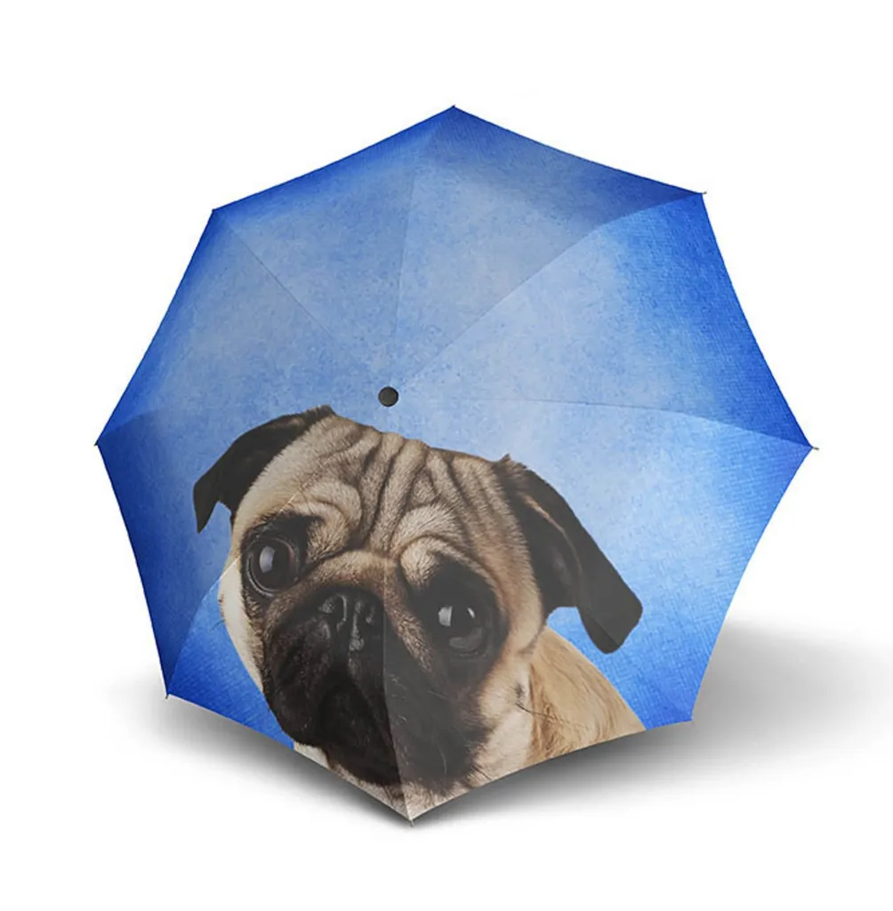 Doppler Parapluie Canne Modern Art Long Automatic Lazy Dog Bleu