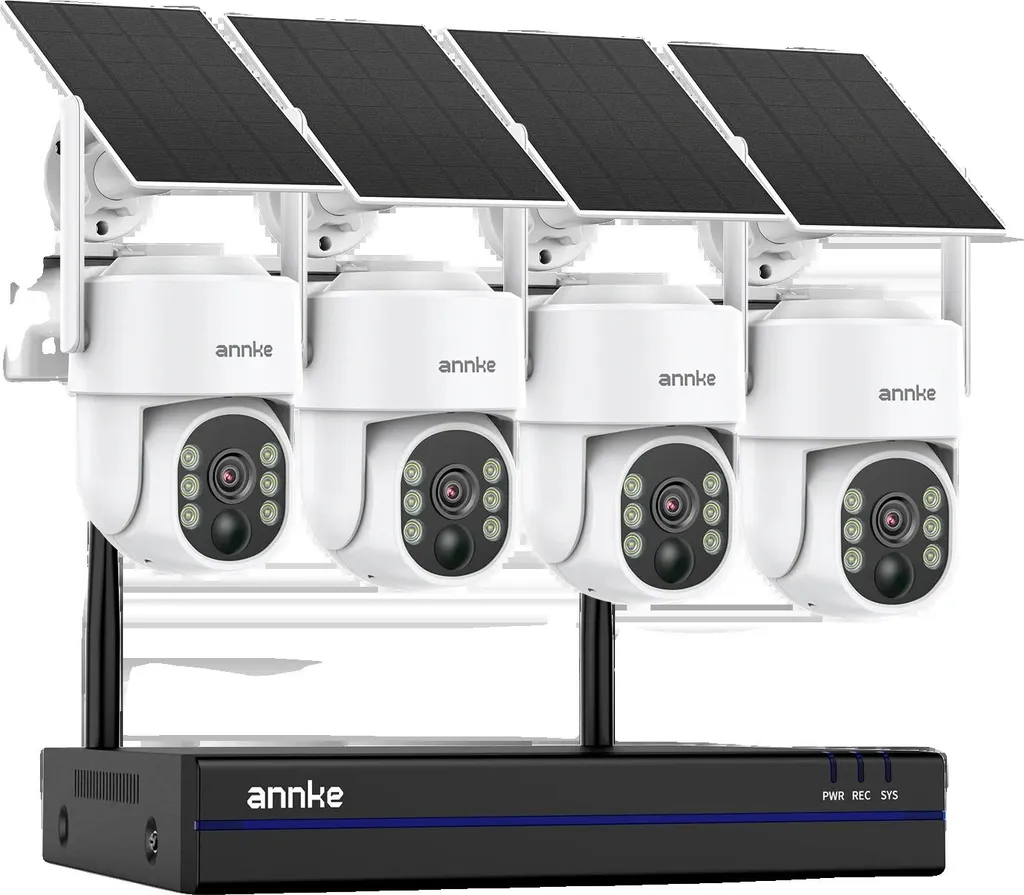 Système de surveillance 4MP sans fil avec 4 caméras 9000mAh et 16 canaux
