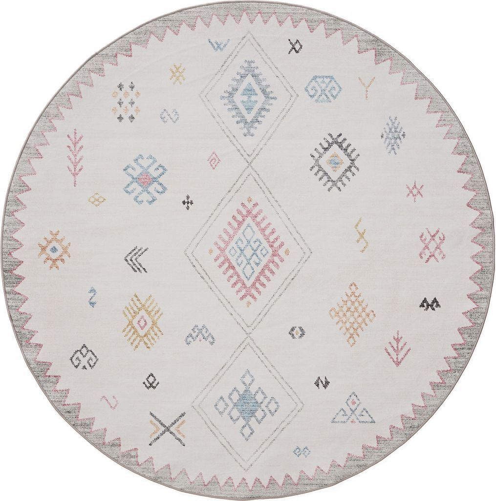 Interiyou Waschbarer Teppich Gent Multicolor ø 120 cm rund