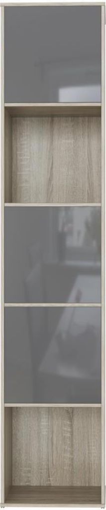 SMARTBett Standregal, Würfelregal für Wohnzimmer, Kinderzimmer, Schlafzimmer und Büro | Regal Eiche Sonoma + 3 Türen Anthrazit Hochglanz