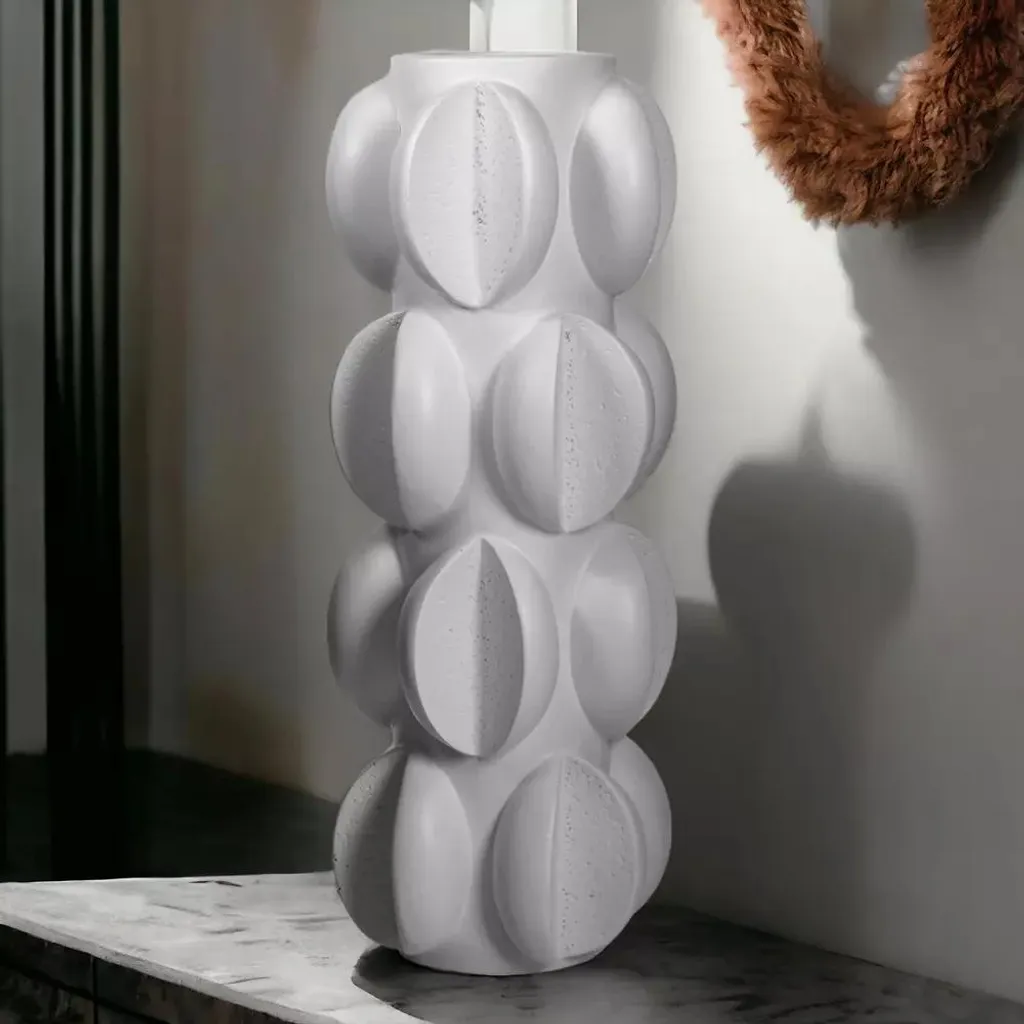Vase décoratif blanc mat 37 cm - Déco de table et centre de table chic - 13