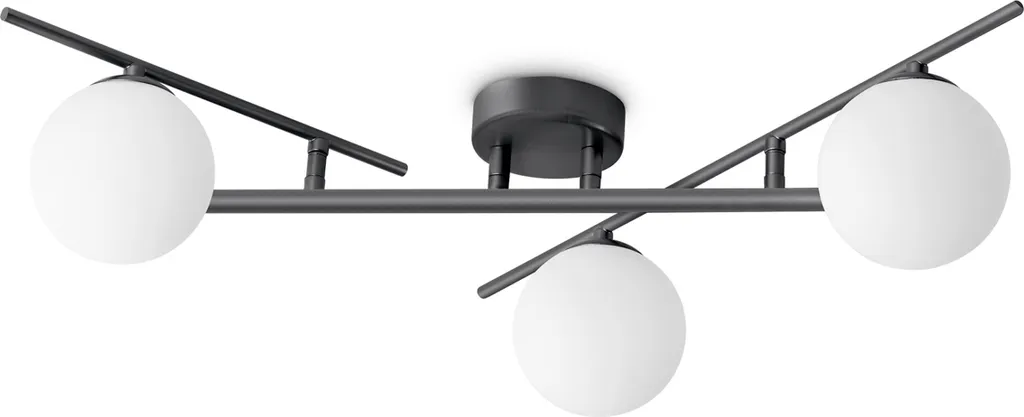 Plafonnier LED G9 Atlas Noir 3 Feux : Éclairage Puissant pour Zone Sombre