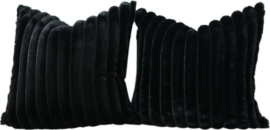 STILVORA Kissenbezüge 2er-Set, Samt-Kissenbezüge, beidseitig, weich, dekorativ Kissenbezüge, Couchkissen, Sofakissen, Wohnkultur, Schwarz 50*50cm