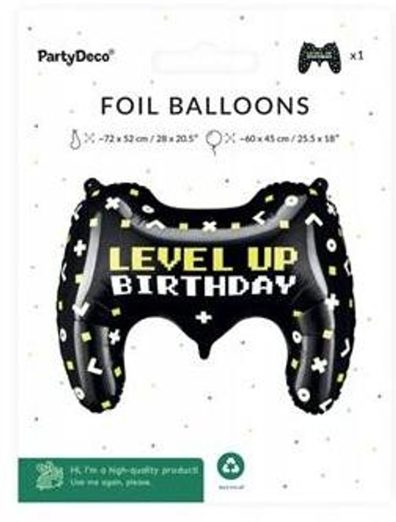 Gamepad Luftballon "Level Up Birthday" - Spaß für Gamer! Produktbild 