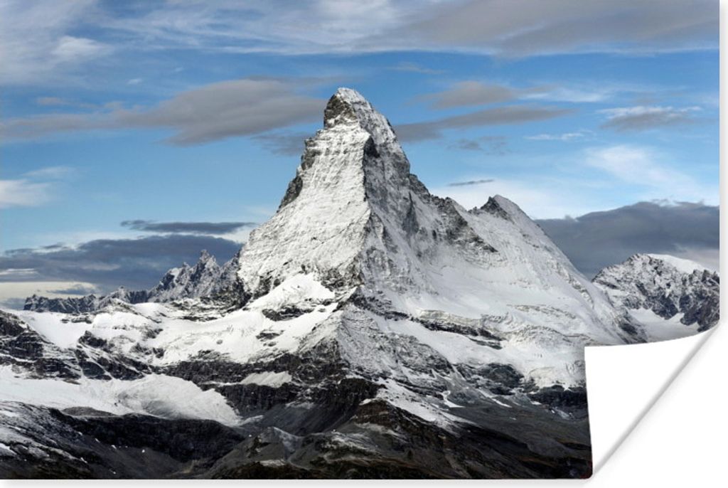 MuchoWow Poster Wolken über dem Matterhorn in der Schweiz 180x120 cm - Fotoplakat