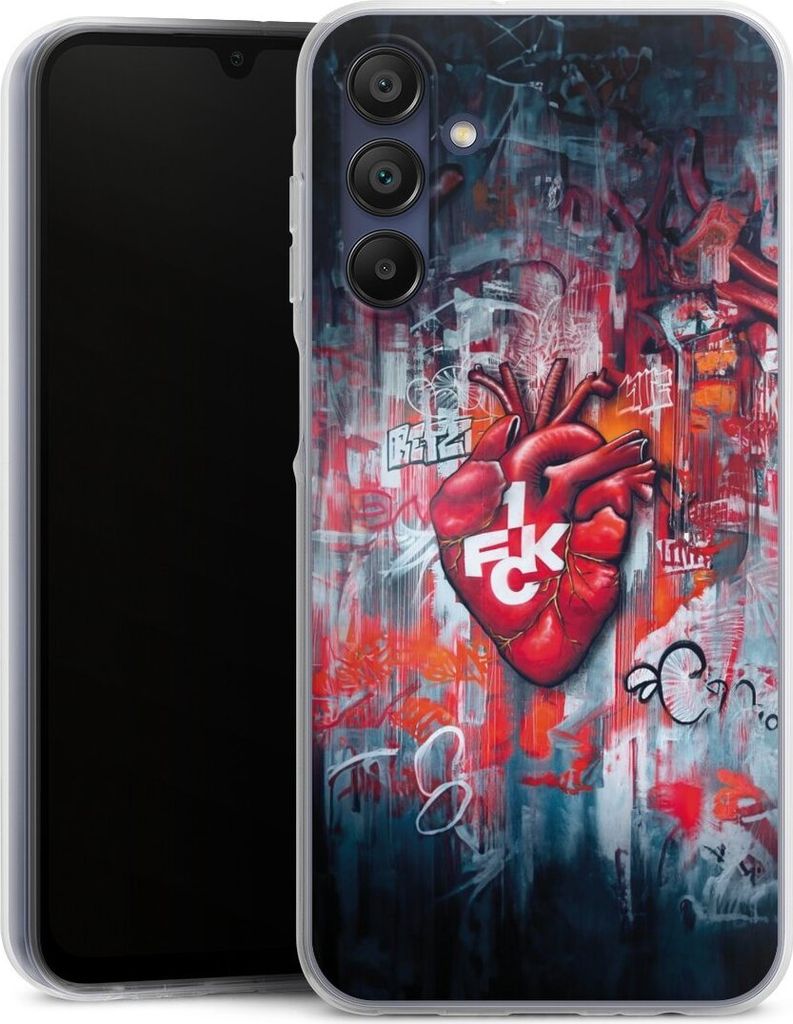 DeinDesign Handyhülle für Samsung Galaxy A15 Silikon Hülle Case Smartphone Schutzhülle 1. FC Kaiserslautern 1. FCK Herz