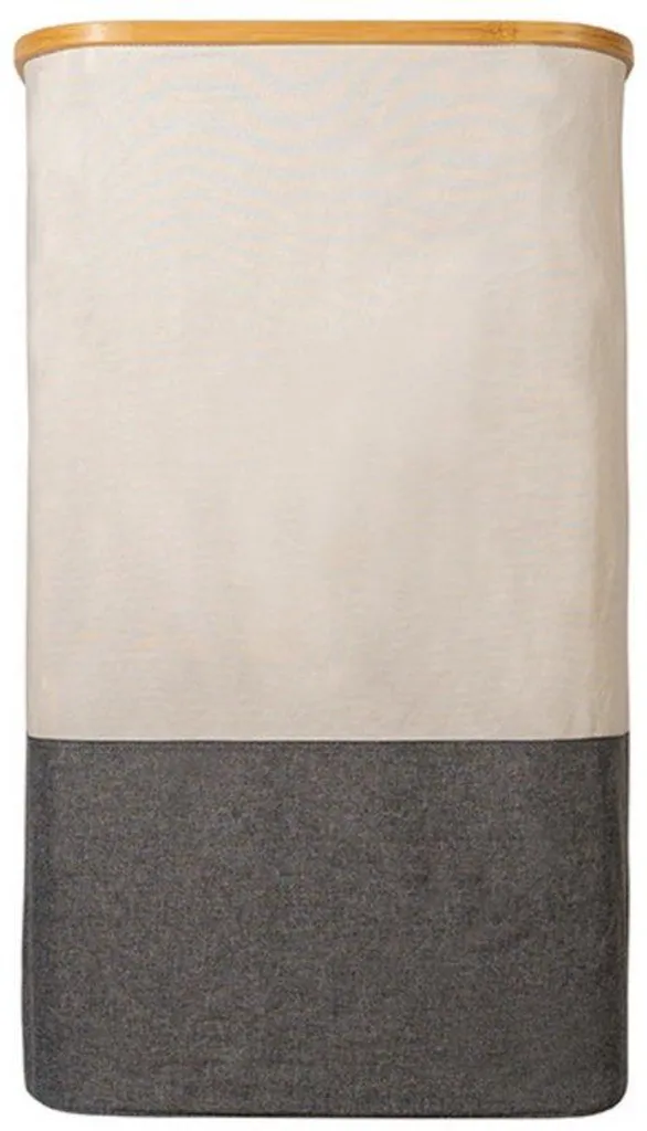 Panier à linge pliable avec poignée en bois 44x33x73cm sac amovible