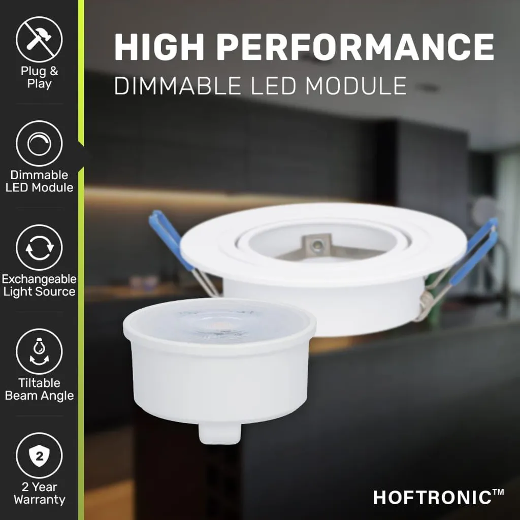Downlight LED Extra Plat 6W Blanc Inclinable - Éclairage Plafond 2700K - 3