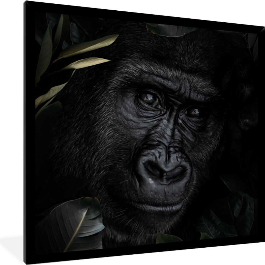 MuchoWow® MuchoWow® Gerahmtes Poster Affe - Tiere - Blätter Produktbild 