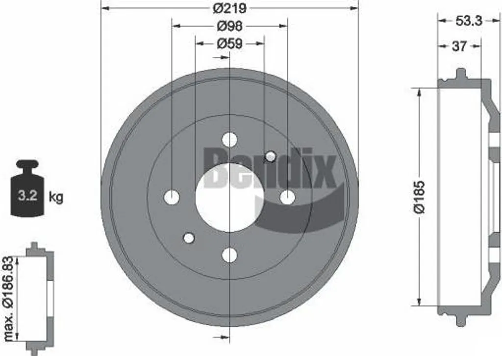 Tambour de Frein de Haute Qualité OE SE022165201A pour Fiat et Lancia