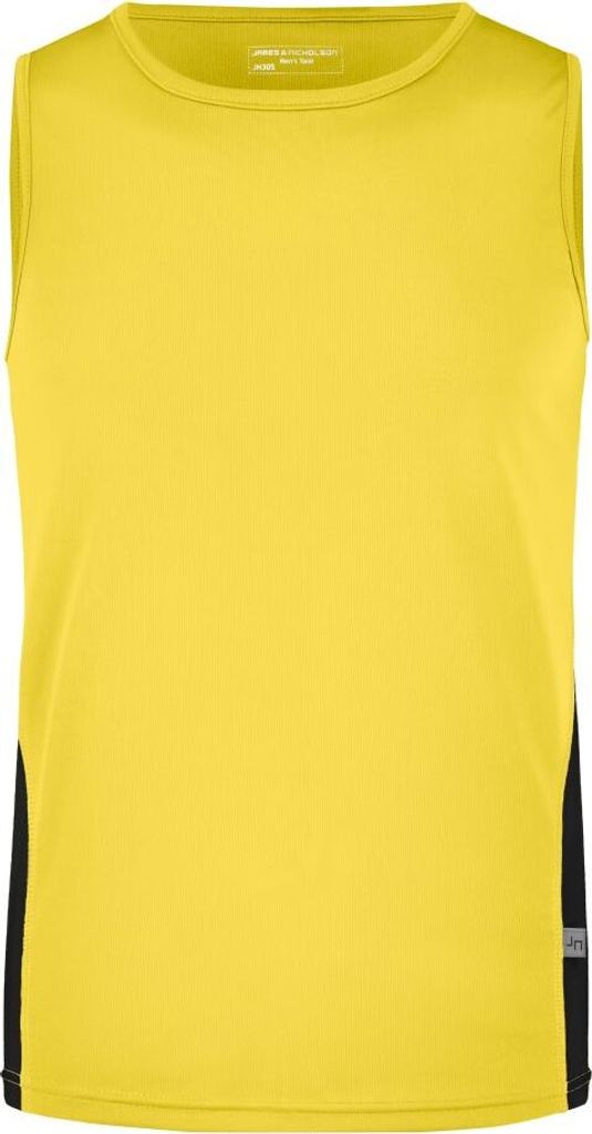 Men's Running Tank Funktionelles Lauftop yellow/black, Gr. XXL