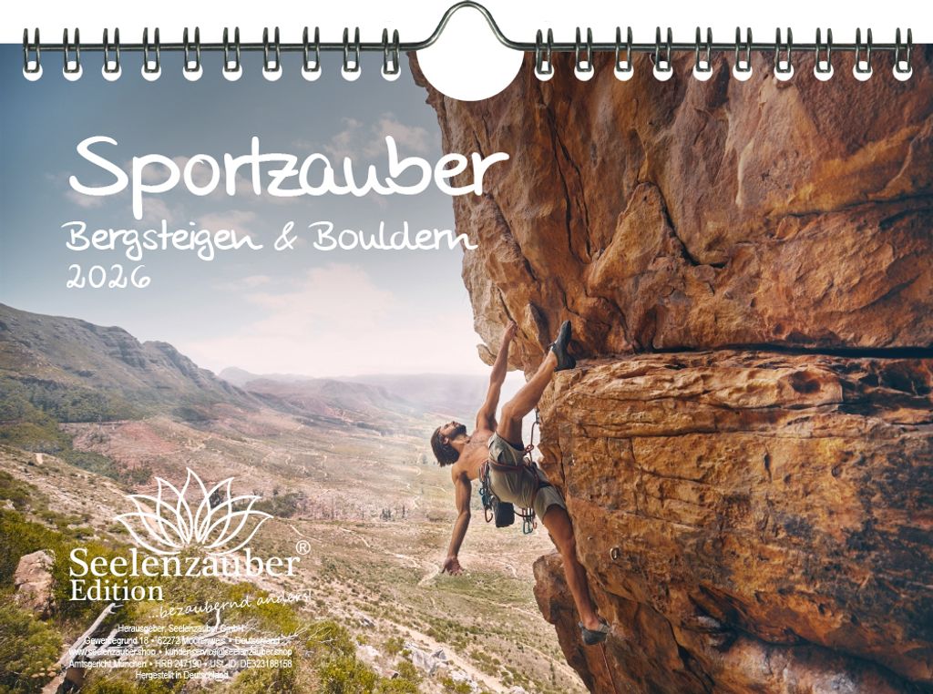 Sportzauber Bergsteigen & Bouldern DIN A5 Kalender für 2026 Berge und wandern - Seelenzauber