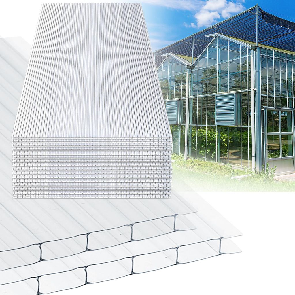 Vigevee 10x Polycarbonat Hohlkammerplatten 8mm Transparent Produktbild 