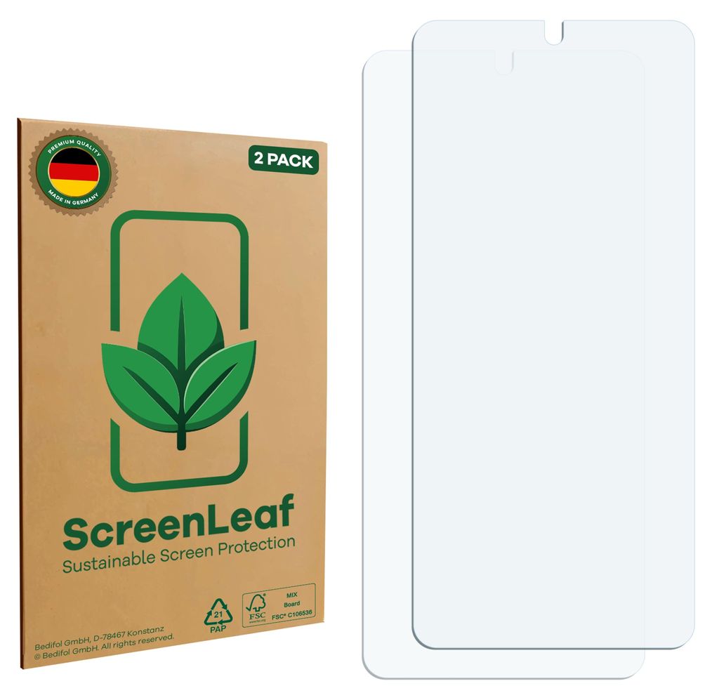 2x ScreenLeaf Schutzfolie für Huawei Enjoy 70 Pro nachhaltiger Displayschutz Display Schutz Folie Klar Transparent