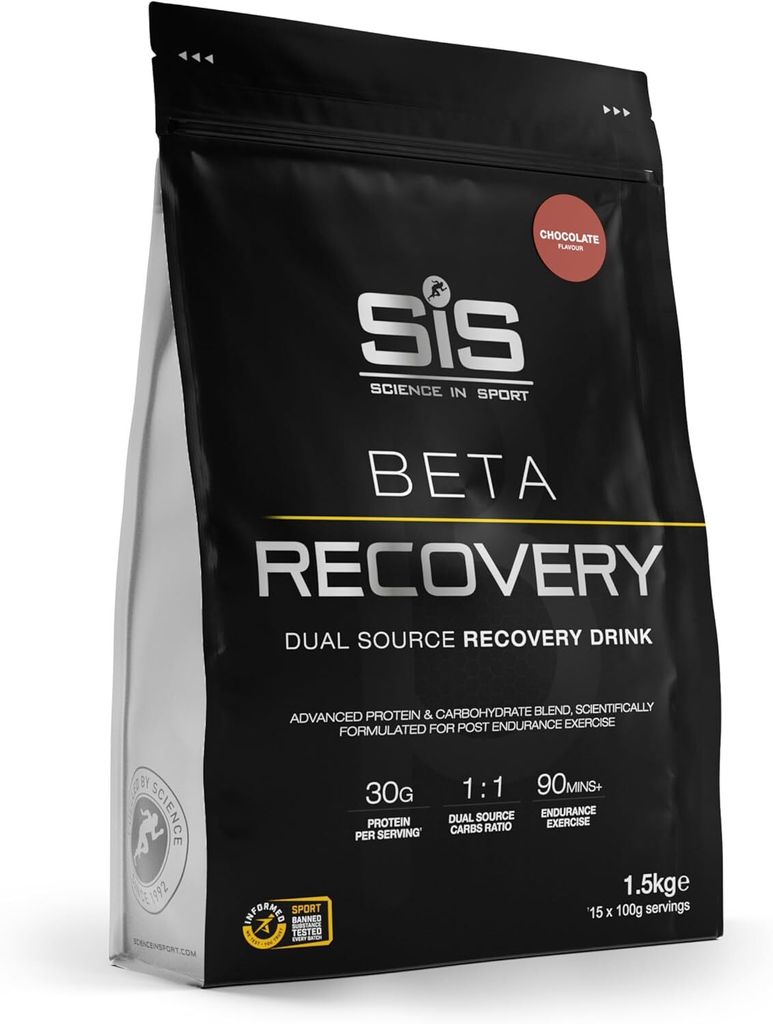 Science in Sport - SIS BETA Recovery Drink Pulver – Post Workout Proteinpulver – 1:1 Dual-Source Kohlenhydrate – Schokolade – 1,5 kg