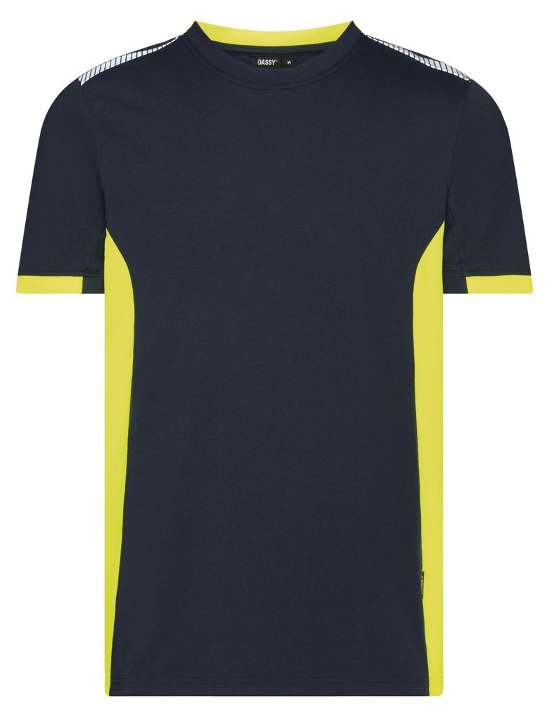 Dassy T-Shirt Tampico nachtblau fluoreszierend gelb m