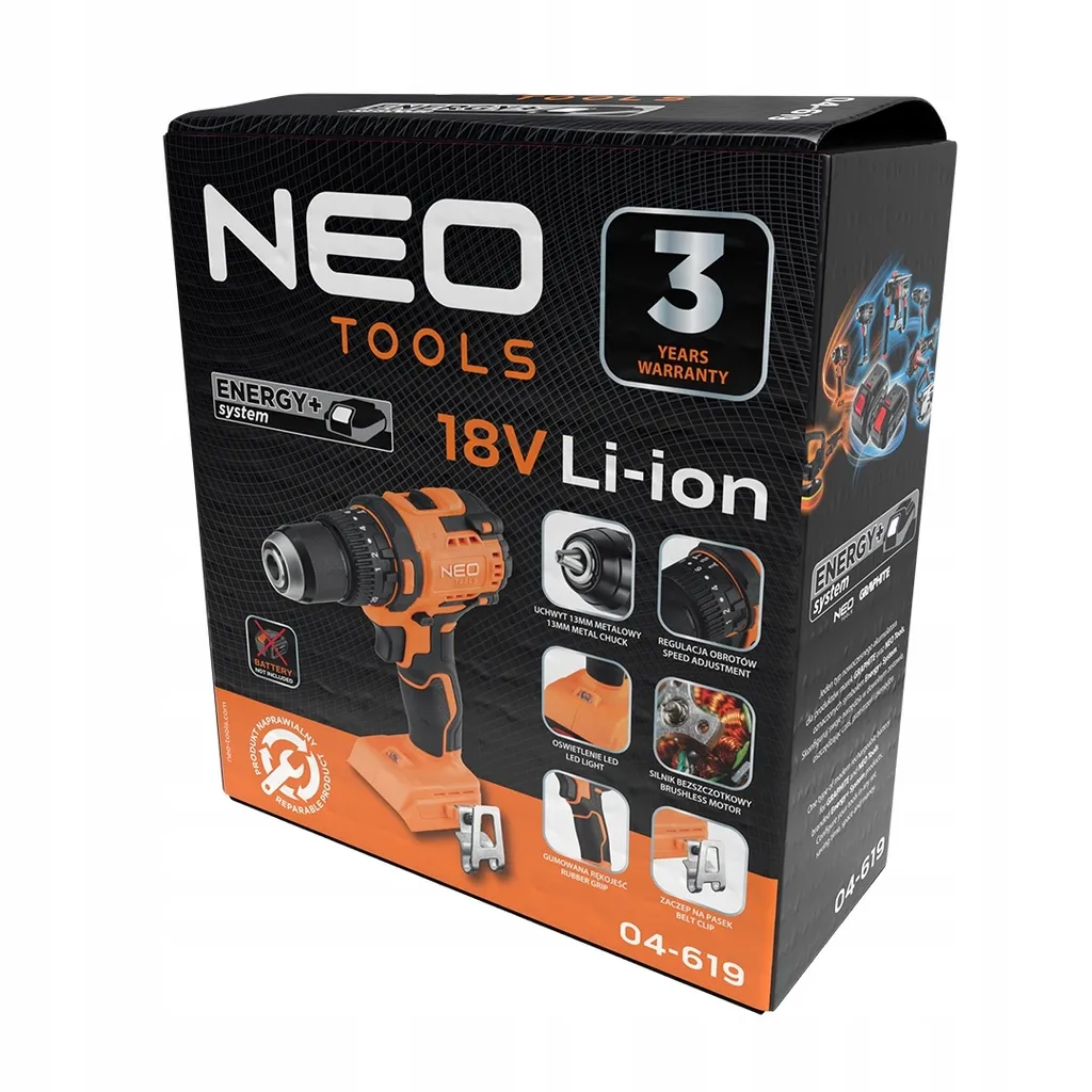 Perceuse à percussion sans fil 18V NEO TOOLS avec mandrin de 13mm