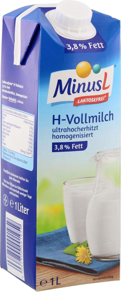MinusL Haltb.Vollmilch 3,5% 1l Produktbild 
