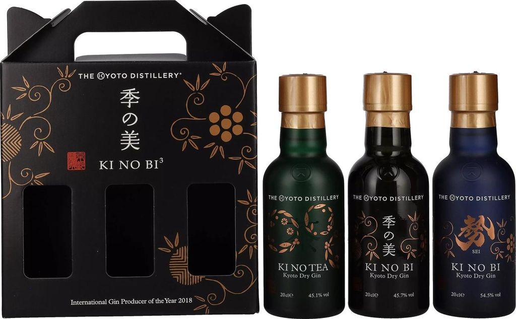 KI NO BI³ Kyoto Dry Gin Set 48,4% Vol. 3x0,2l in Produktbild 