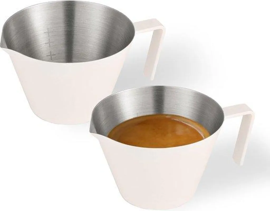 Duo de verres espresso incassables en acier inoxydable blanc mat 2 oz