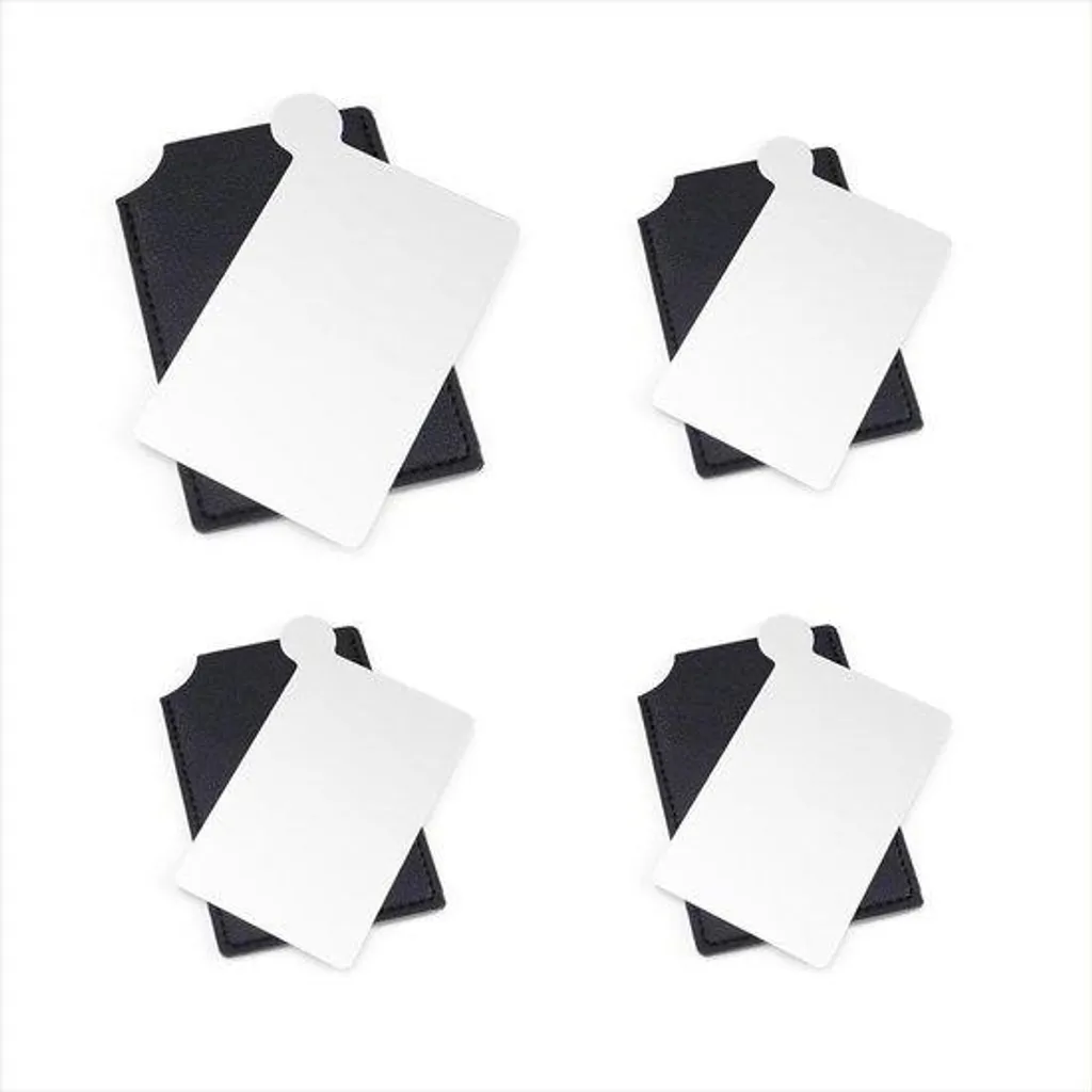 Lot de 4 petits miroirs de poche en acier inoxydable de voyage