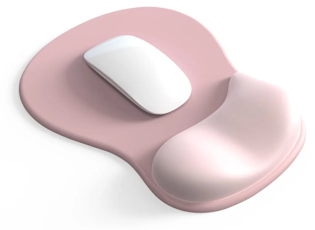 Tapis de souris ergonomique rose pour le télétravail et le bureau