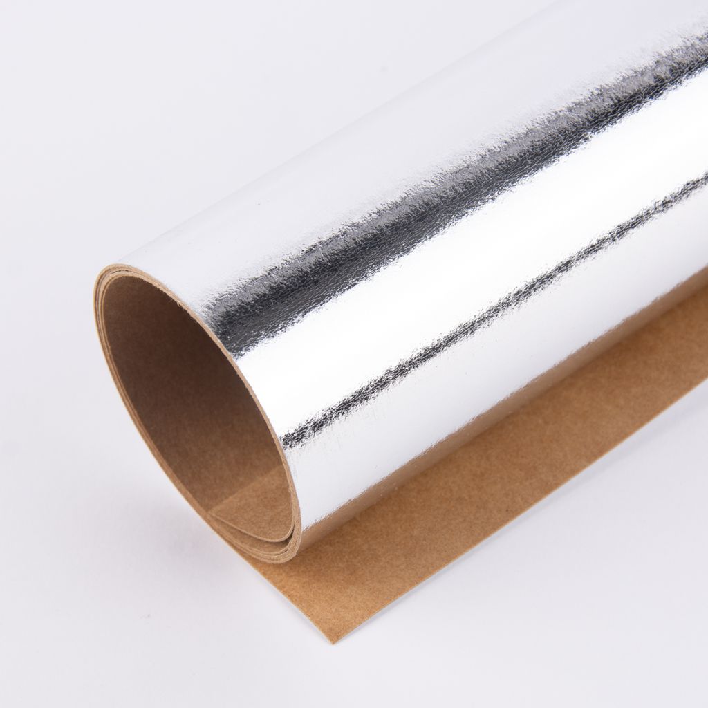 Creativ Company Lederpapier Bogen Stärke 0,55mm silberfarbig 49x100cm