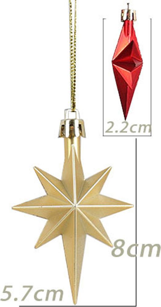 12 Stücke Weihnachtsbaum Unregelmäßige Anhänger Helle Farbe Glänzende Galvanisierte Hängende Dekorationen Fotografie Requisiten
