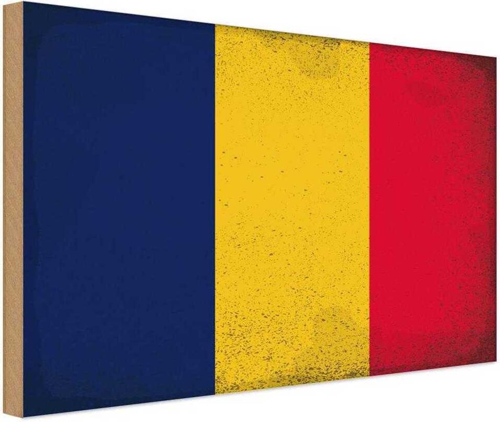 vianmo Holzschild 30x40 cm des Tschad Chad Flagge Fahne Wappen