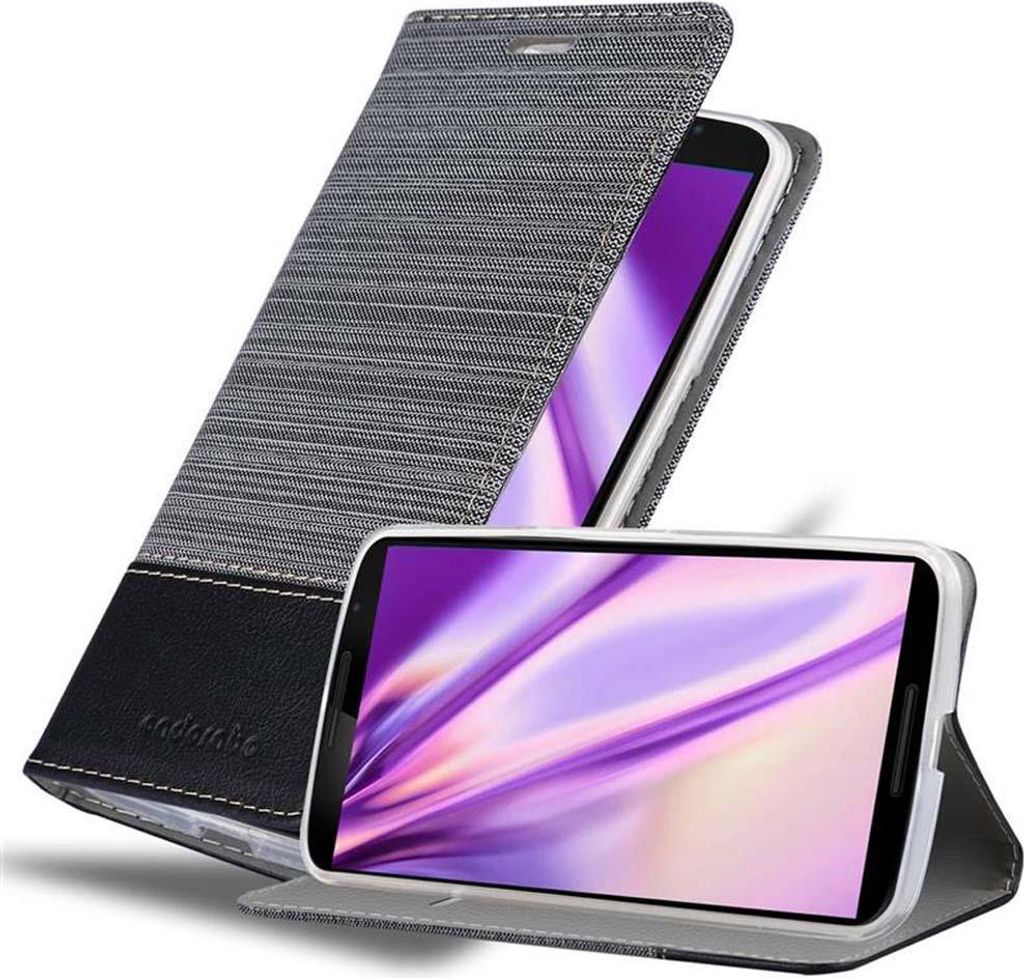 Cadorabo Hülle für Motorola Google NEXUS 6 Schutzhülle in Grau Handy Hülle Etui Book Case Cover