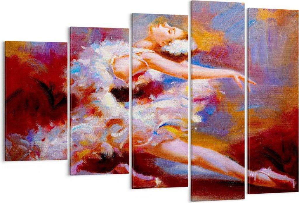 Bild auf Leinwand - Leinwandbild - Balletttänzer tanzen - 150x100cm - Wand Bild - Wanddeko - Leinwanddruck - Bilder - Kunstdruck - Wanddekoration ...