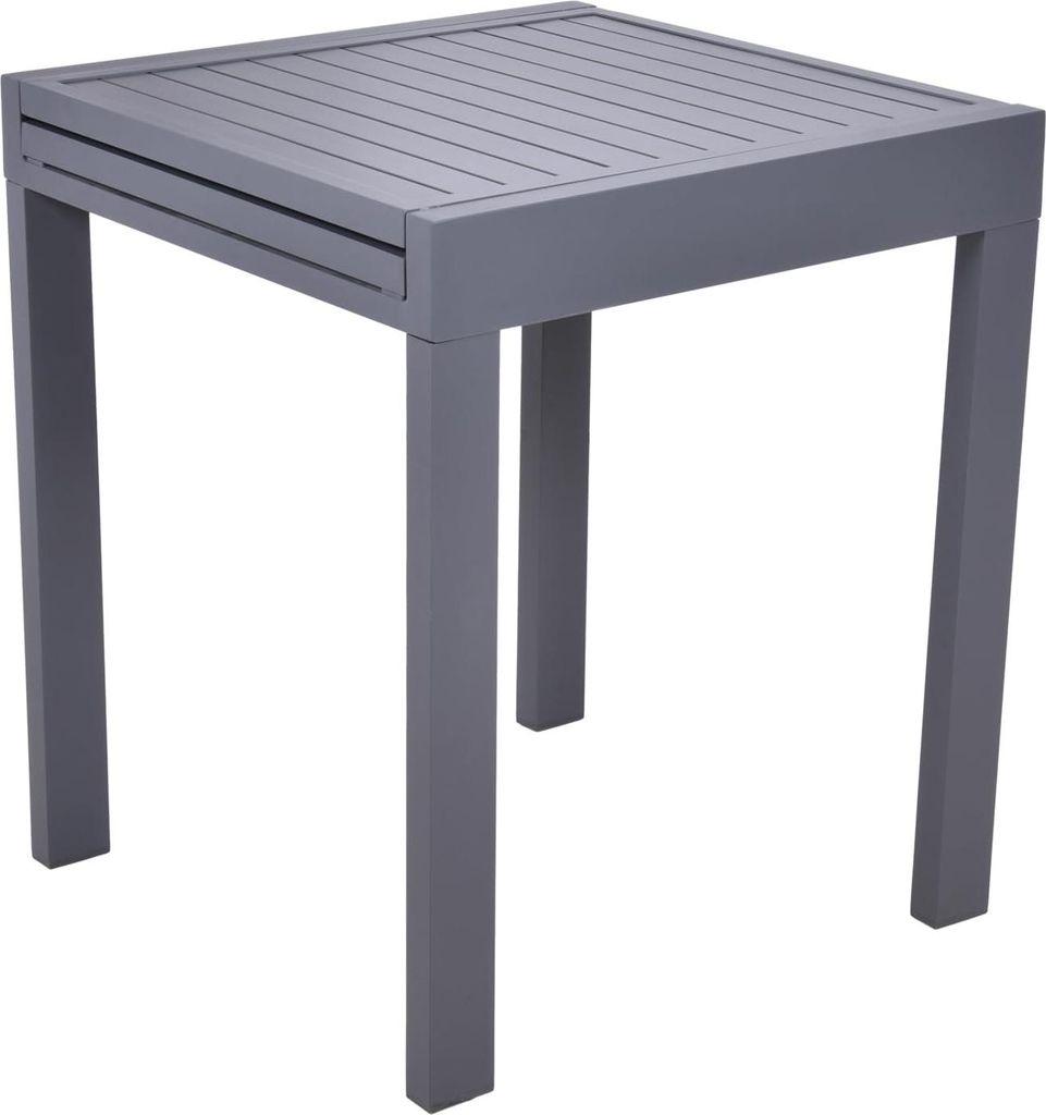 Gartentisch CELIA - Aluminium, Anthrazit, 65x65x75cm | Ausziehtisch Esstisch Wetterfest Outdoor Tisch