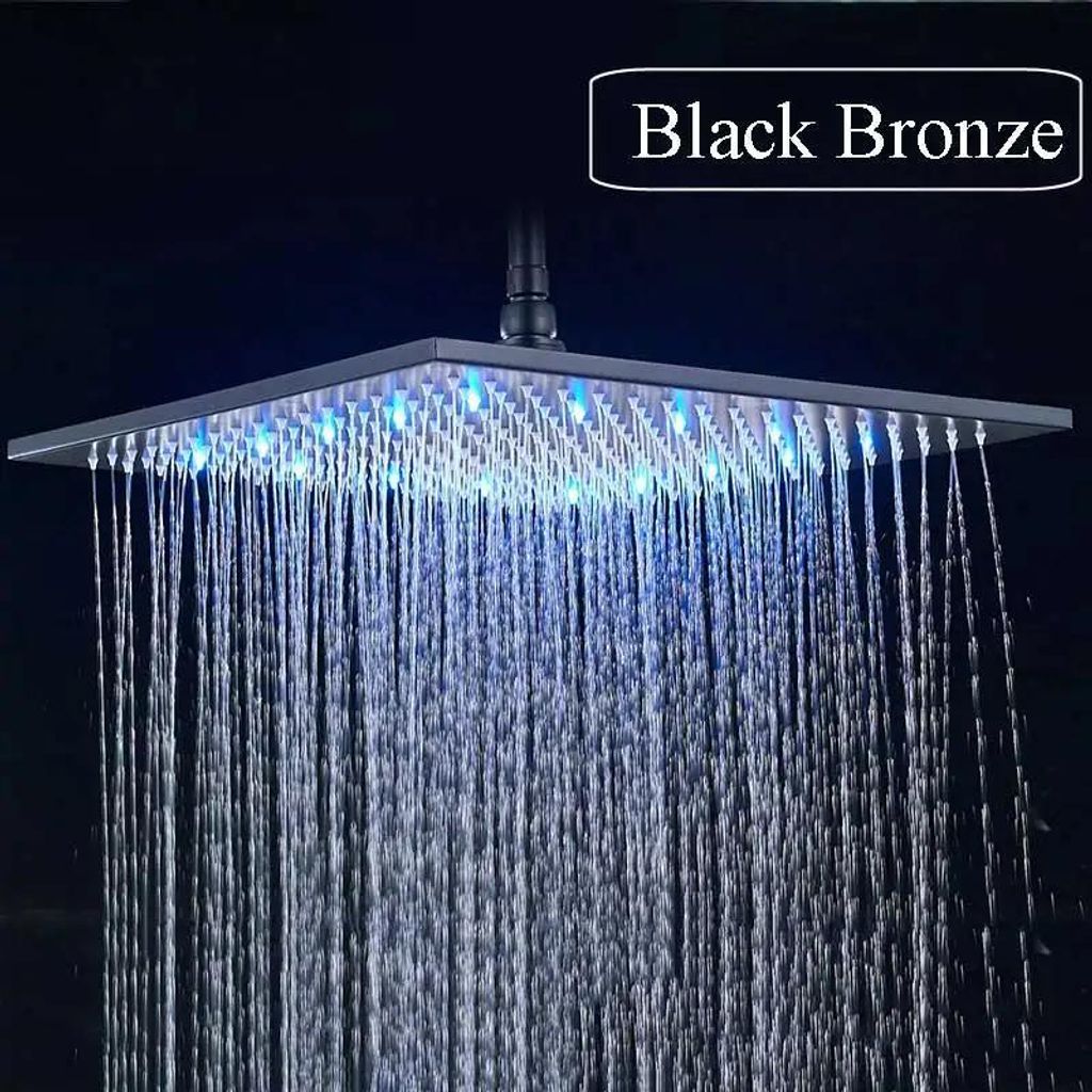 LED sprchová hlavice "déšť" o rozměrech 40 cm - montáž na Obrázek produktu 