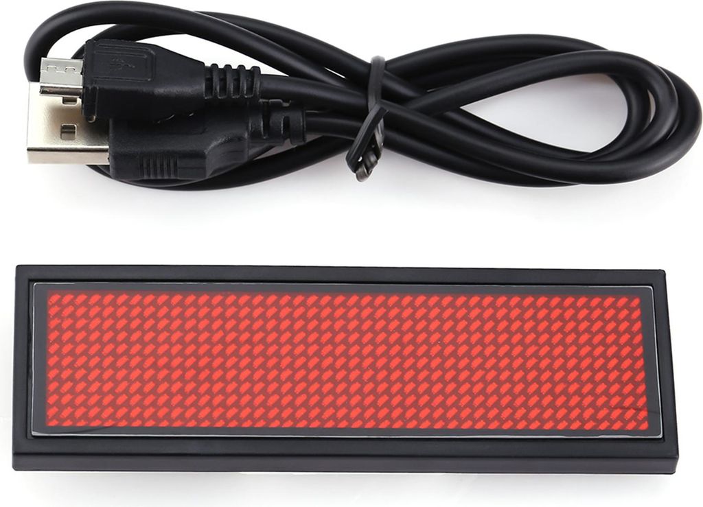 USB LED Lauftext Namensschild mit rotem Display – Scrolling Name Badge & Nachrichtenschild 110-240V