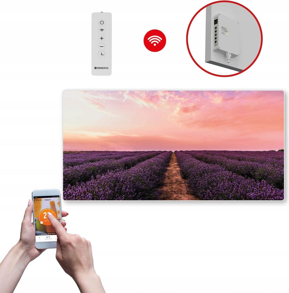 Termofol TF-SWT Infrarot Wandheizung - Wandheizung Elektrisch - Lavendel - 700W - 60x120 cm