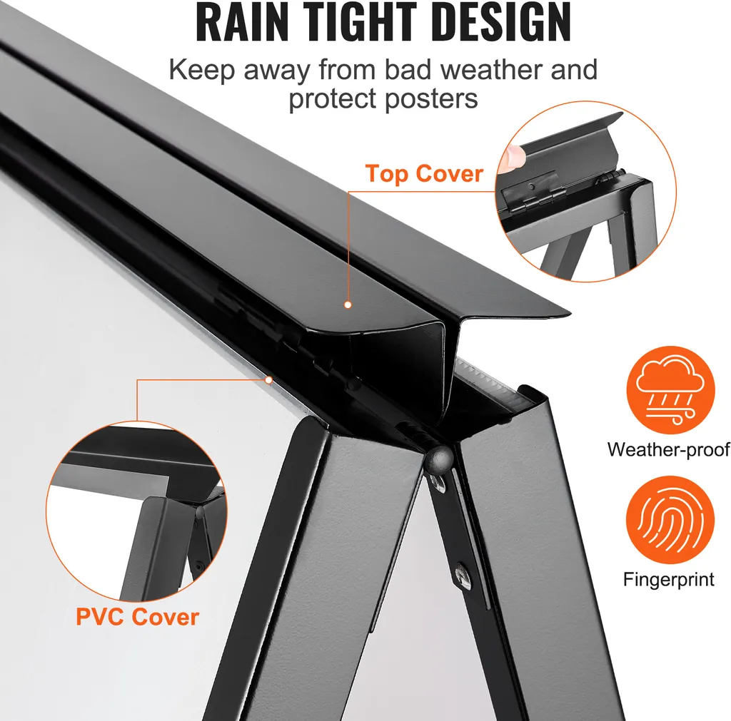 Panneau de Rue Stable Antivent Support d'Affiche Acier Double Face 24x36 - 4