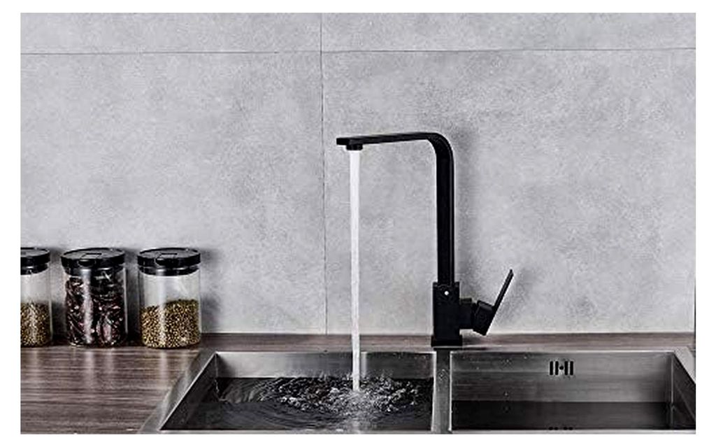 Küchenarmaturen, gebürstetes Nickel, 360° drehbar, Deckmontage, Heiß-Kalt-Mischbatterie für Küche, Einhebel, Einloch, Badezimmer